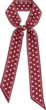 Lost Pattern "Retro Polka" Silk Skinny Scarf