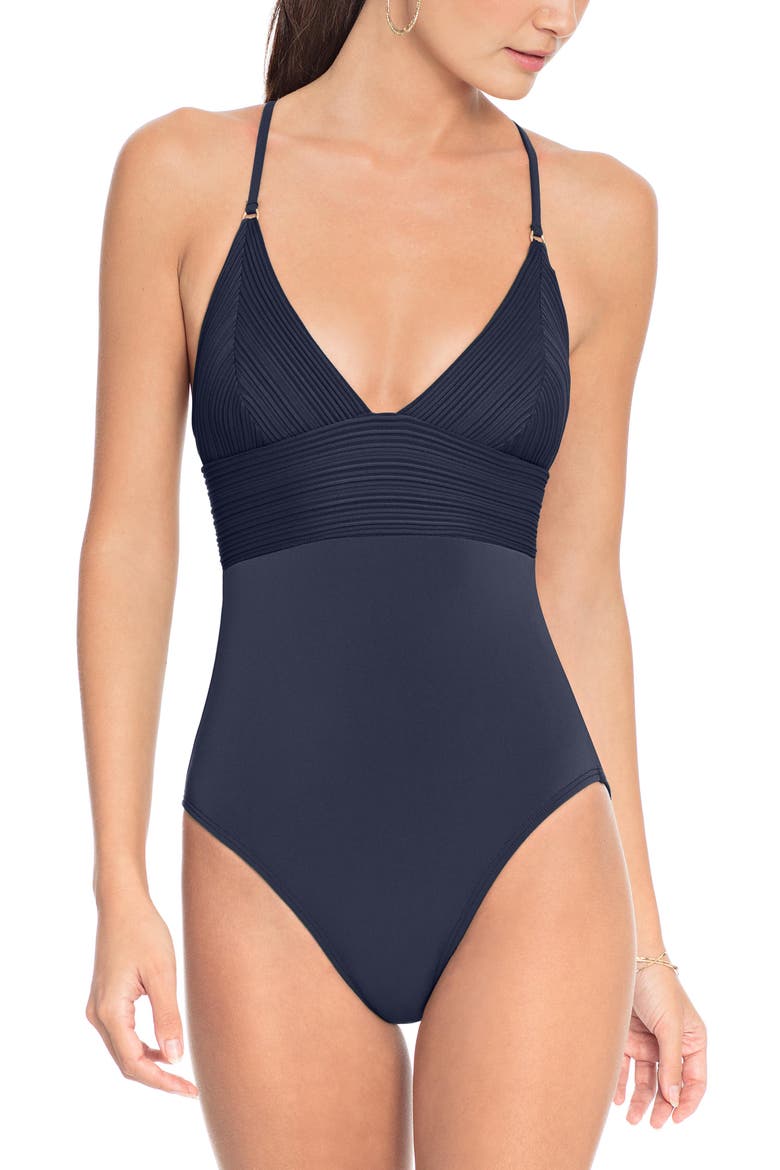 Lily One-Piece Swimsuit, Main, color, NAVY