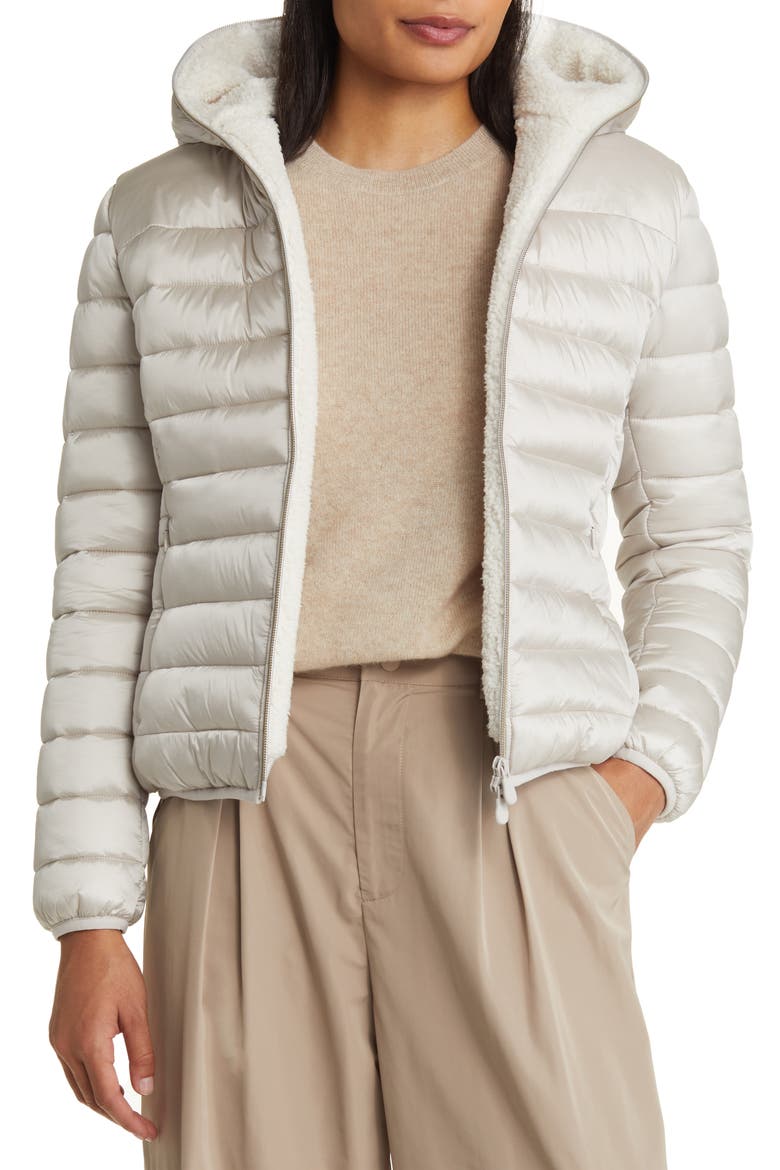 Elvira Water Resistant Hooded Puffer Jacket, Alternate, color, RAINY BEIGE