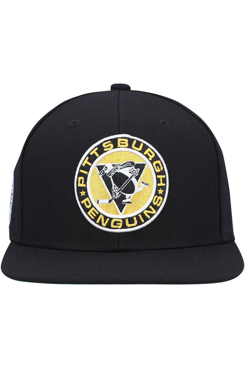 Men's Mitchell & Ness Black Pittsburgh Penguins Alternate Flip Snapback Hat, Alternate, color, Black