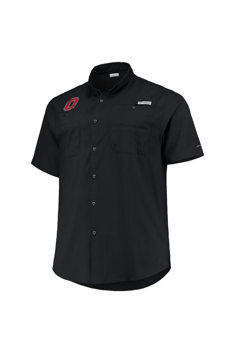 Men's Columbia Black Ohio State Buckeyes Big & Tall Tamiami Omni-Shade Button-Down Shirt, Alternate, color, Black