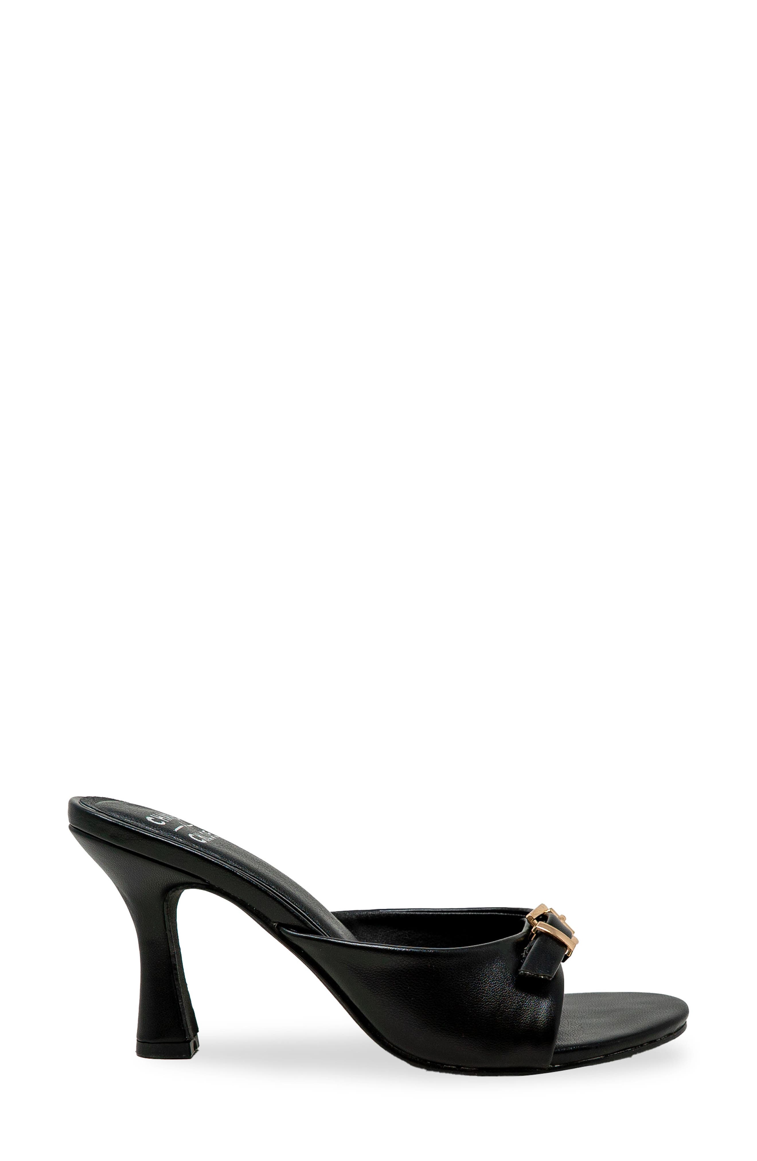 CHASE AND CHLOE Iridessa Buckle Slide Sandal, Alternate, color, Black