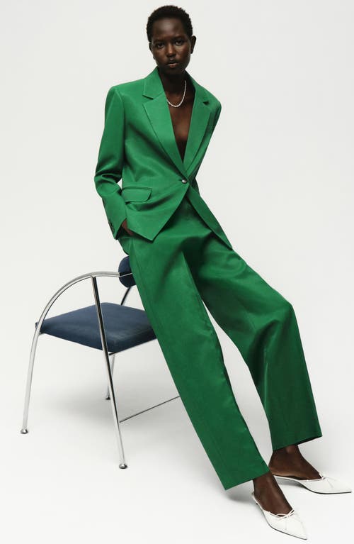 Mango Otero One-button Blazer In Green