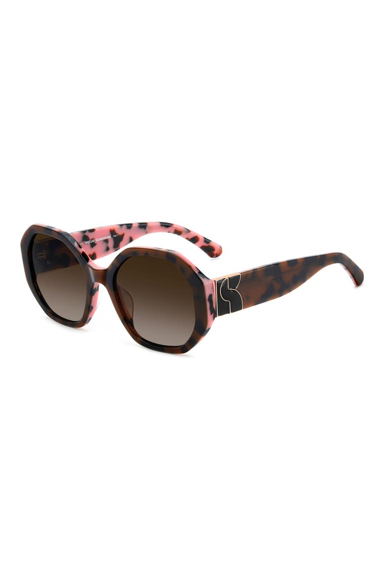 flynnie 54mm geometric sunglasses, Alternate, color, BROWN PINK HAVANA/ BROWN SF