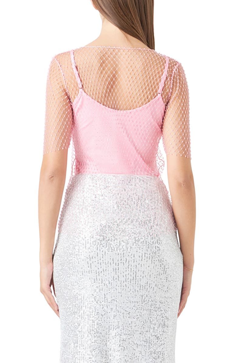 Endless Rose Embellished Mesh Top, Alternate, color, Pink