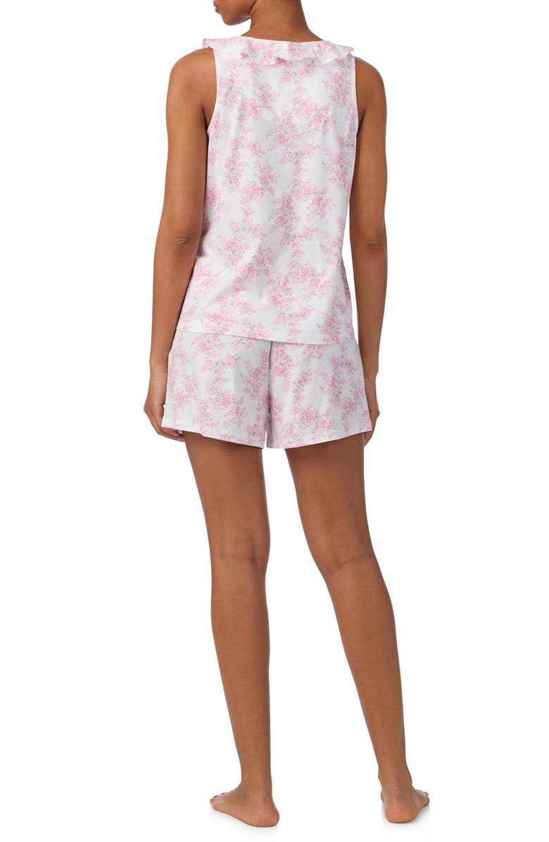 Lauren Ralph Lauren Sleeveless Flutter Neck Boxer Short Pajamas, Alternate, color, Pink Floral