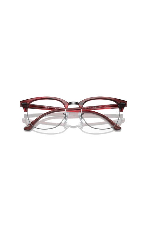 Ray Ban Ray-ban 51mm Square Optical Glasses In Red