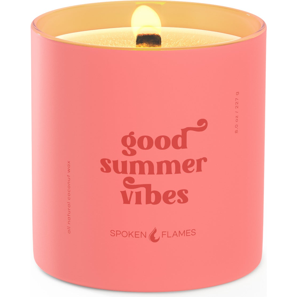 Spoken Flames Good Summer Vibes Candle In Pink
