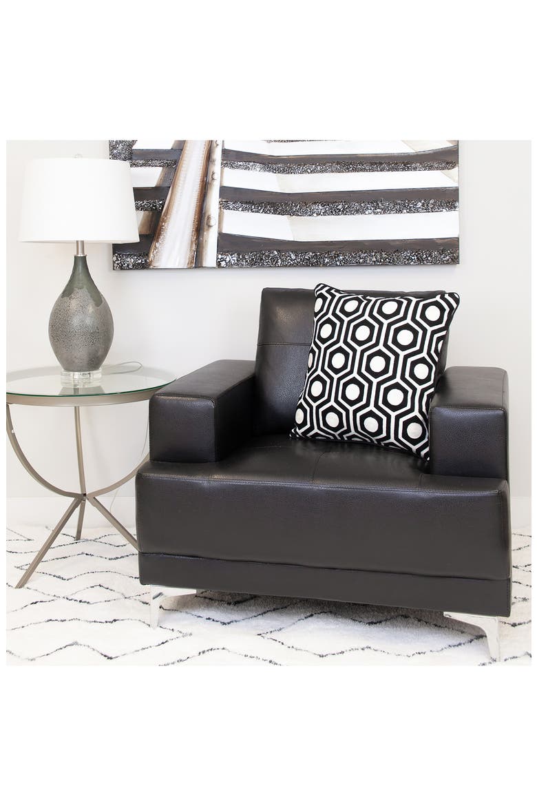 Ursae Embroidered Throw Pillow, Alternate, color, BLACK