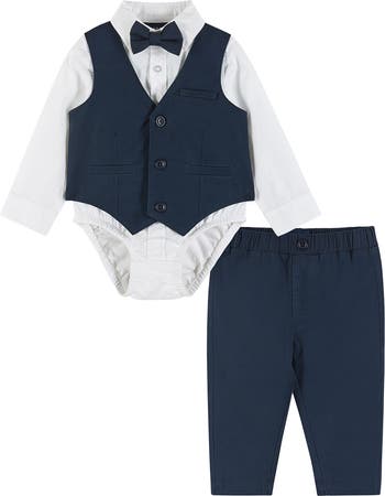 Vest, Button-Up Bodysuit, Pants & Bow Tie Set