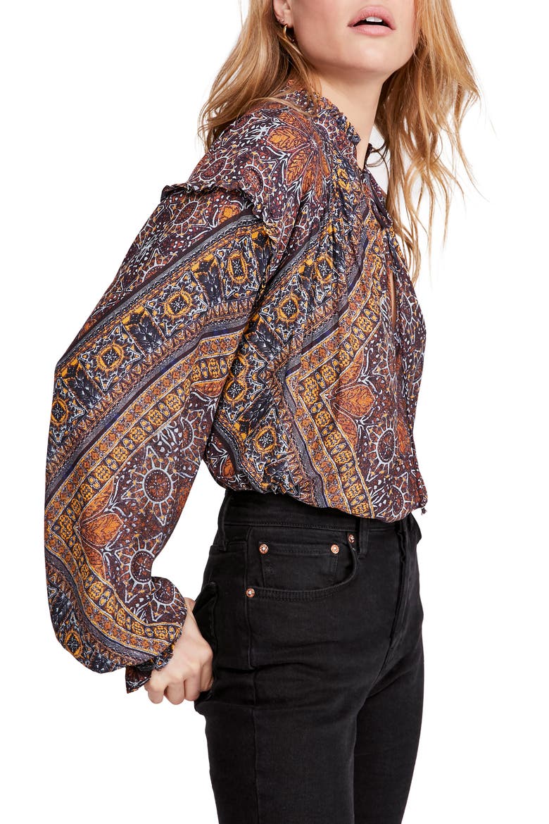 Little Runaway Blouse, Alternate, color, BLACK COMBO