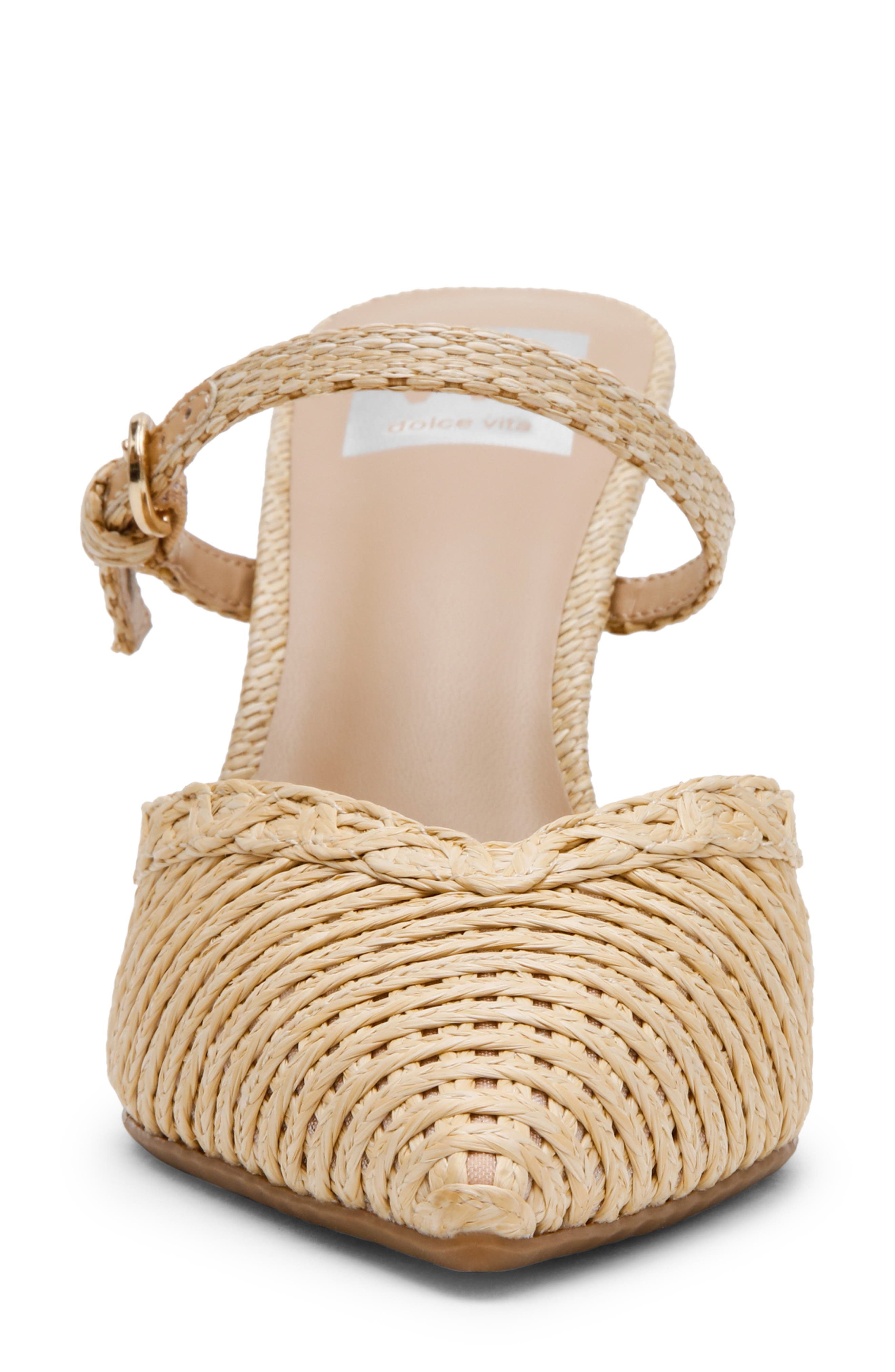 Geanie Pointed Toe Mule, Alternate, color, NATURAL RAFFIA