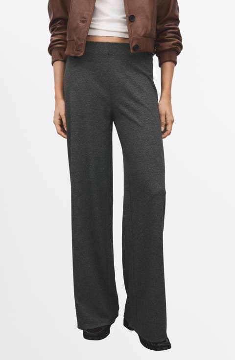Straight Fit Elastic Waist Pants