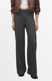 MANGO Straight Fit Elastic Waist Pants