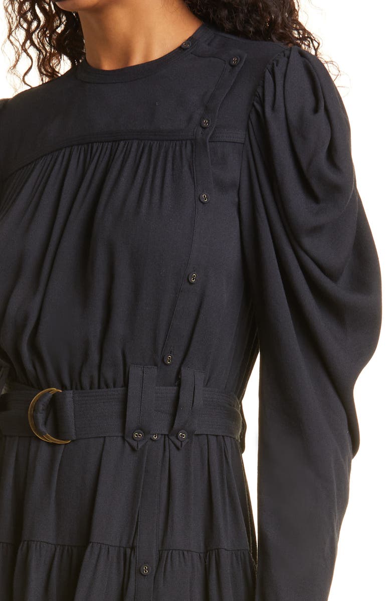 Ulla Johnson Francisca Belted Ruffle Long Sleeve Minidress, Alternate, color, 