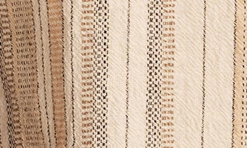Lucky Brand Stripe Cotton Camp Shirt In Cream Multi