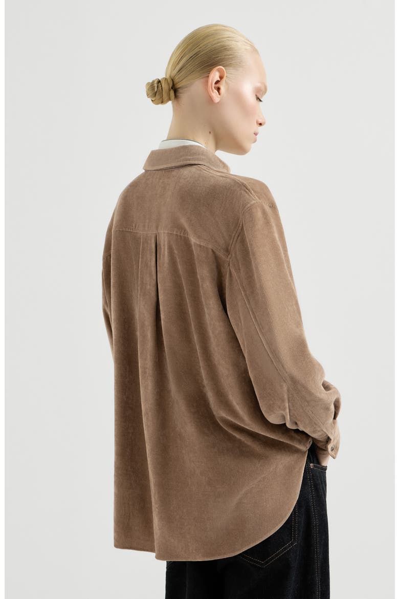 Fluid corduroy shirt, Alternate, color, Espresso