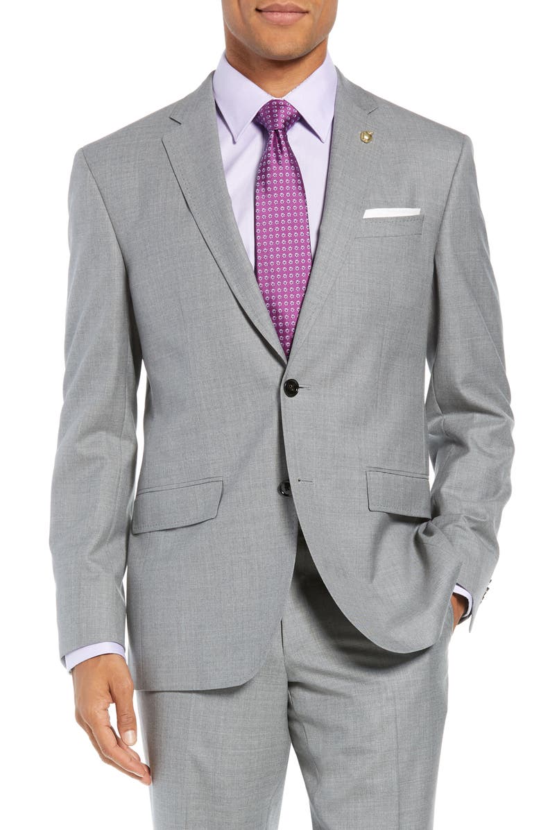 Ted Baker London Jay Trim Fit Solid Wool Suit, Alternate, color, 