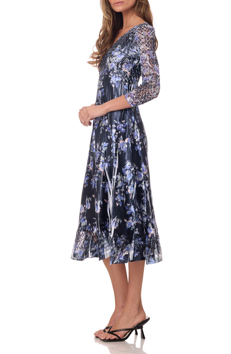 Komarov Midi Length Dress with Lace Details, Alternate, color, Waercolor Breeze