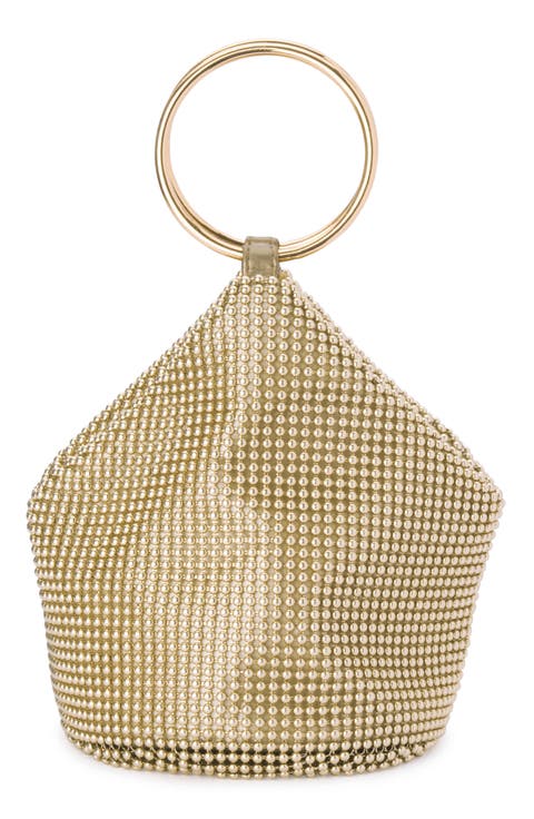 ★olga berg★ メッシュポーチ カラー: Gold Gold Chica Metallic Textured Clutch | Olga Berg