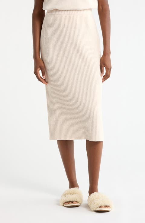 Chryston Rib Knit Midi Skirt (Regular & Plus)