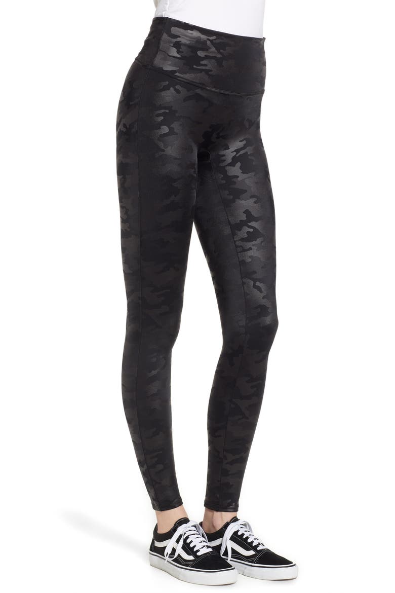 Camo Faux Leather Leggings, Alternate, color, MATTE BLACK CAMO