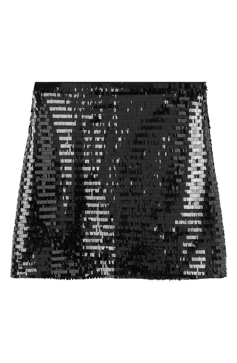 MANGO TEEN Sequin Skirt, Alternate, color, Black