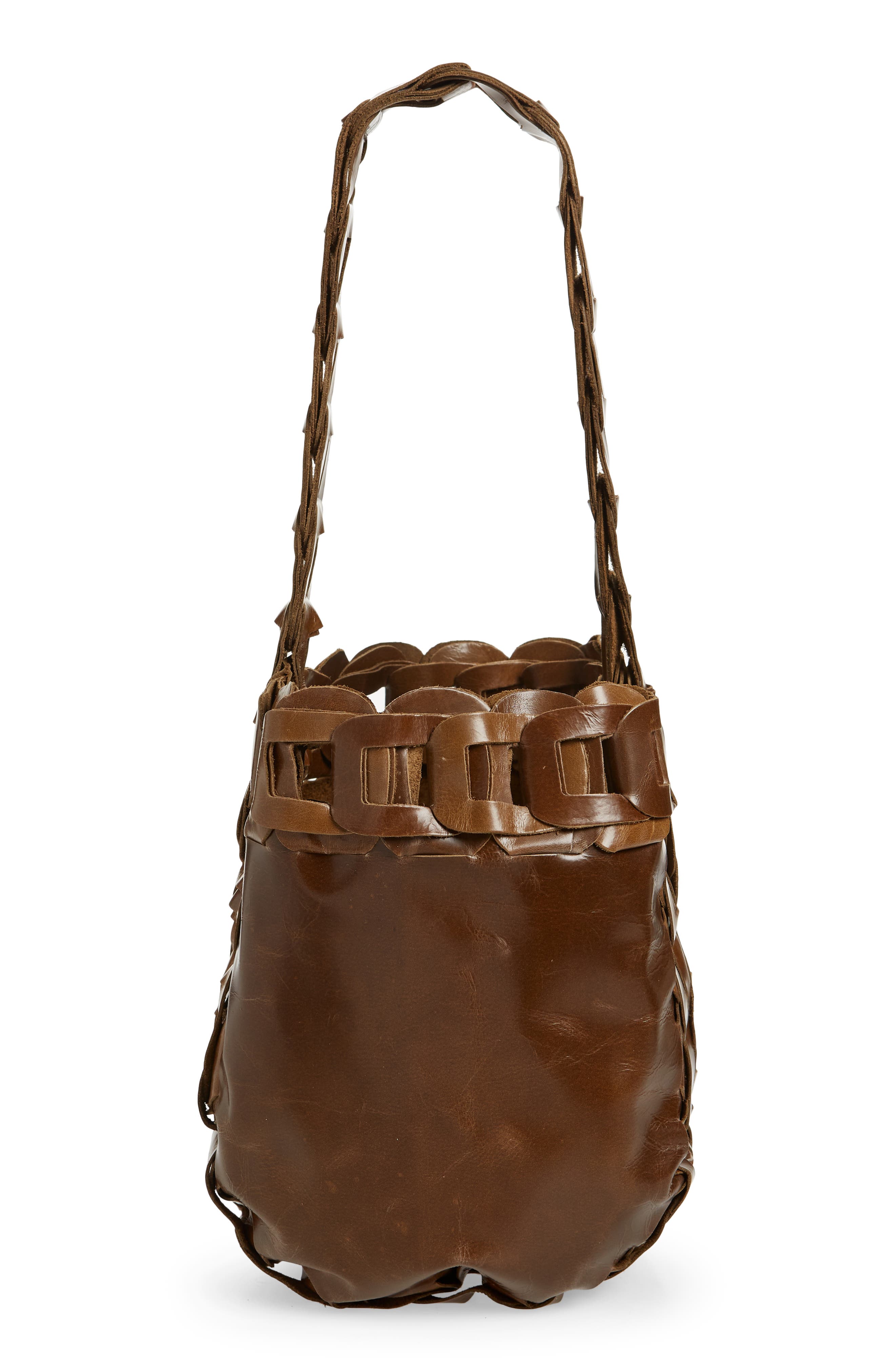 Links Leather Tote, Main, color, MAHOGANY