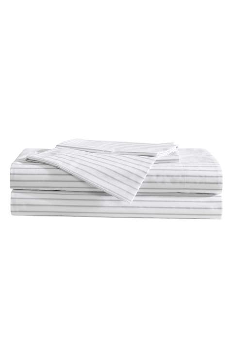 Arden Stripe 200 Thread Count Cotton Percale King Sheet Set
