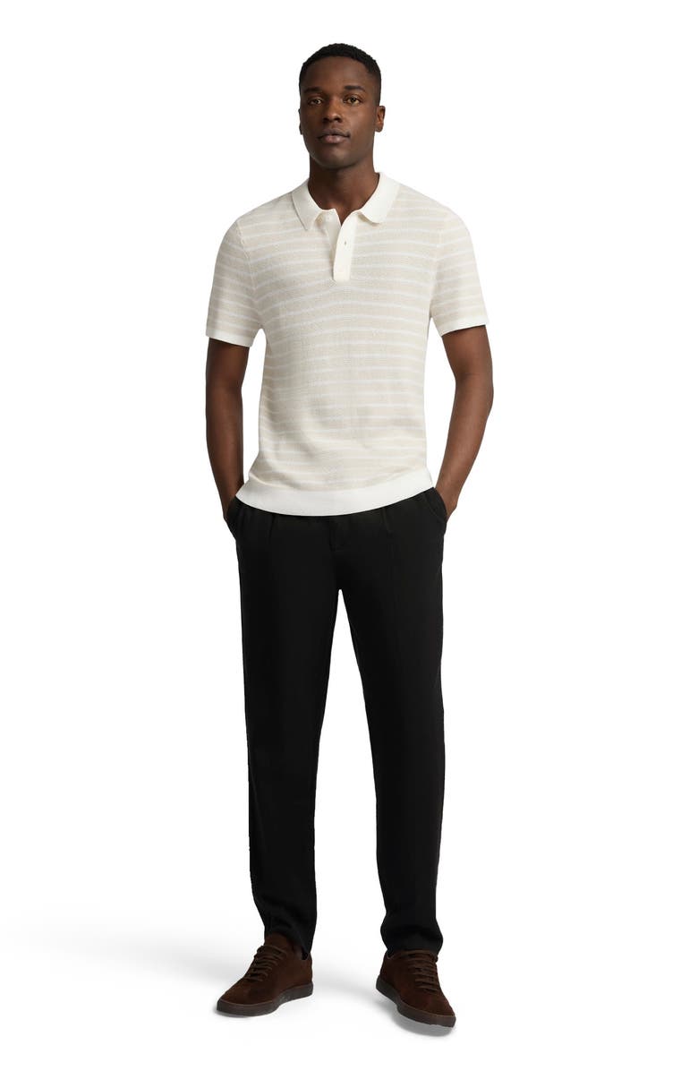Onia Cotton Textured Knit Polo Tee, Main, color, Stone/Egret