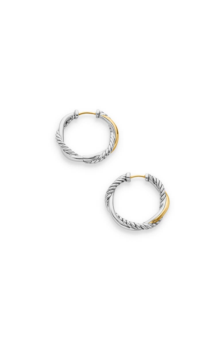 David Yurman Petite Infinity Hoop Earrings in Sterling Silver with 14K Yellow Gold, Alternate, color, Sterling Silver With 14K Gold