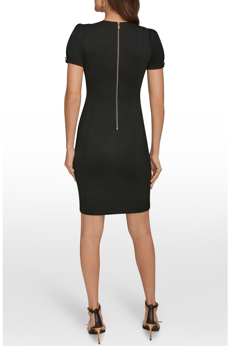 Puff Sleeve Sheath Dress, Alternate, color, BLACK