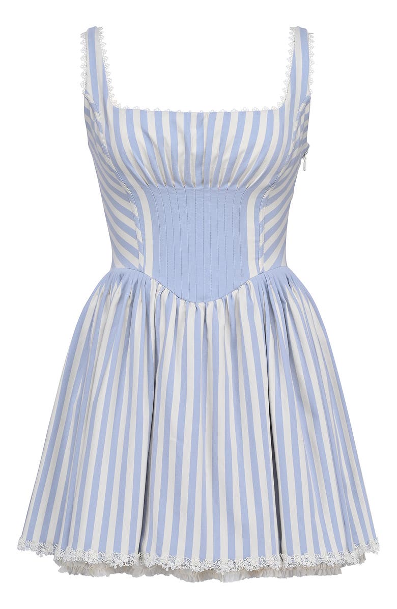 HOUSE OF CB Liesl Stripe Corset Minidress, Alternate, color, Stripe Blue