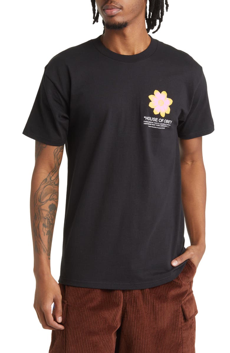 Obey House of Flower Graphic Tee, Main, color, 