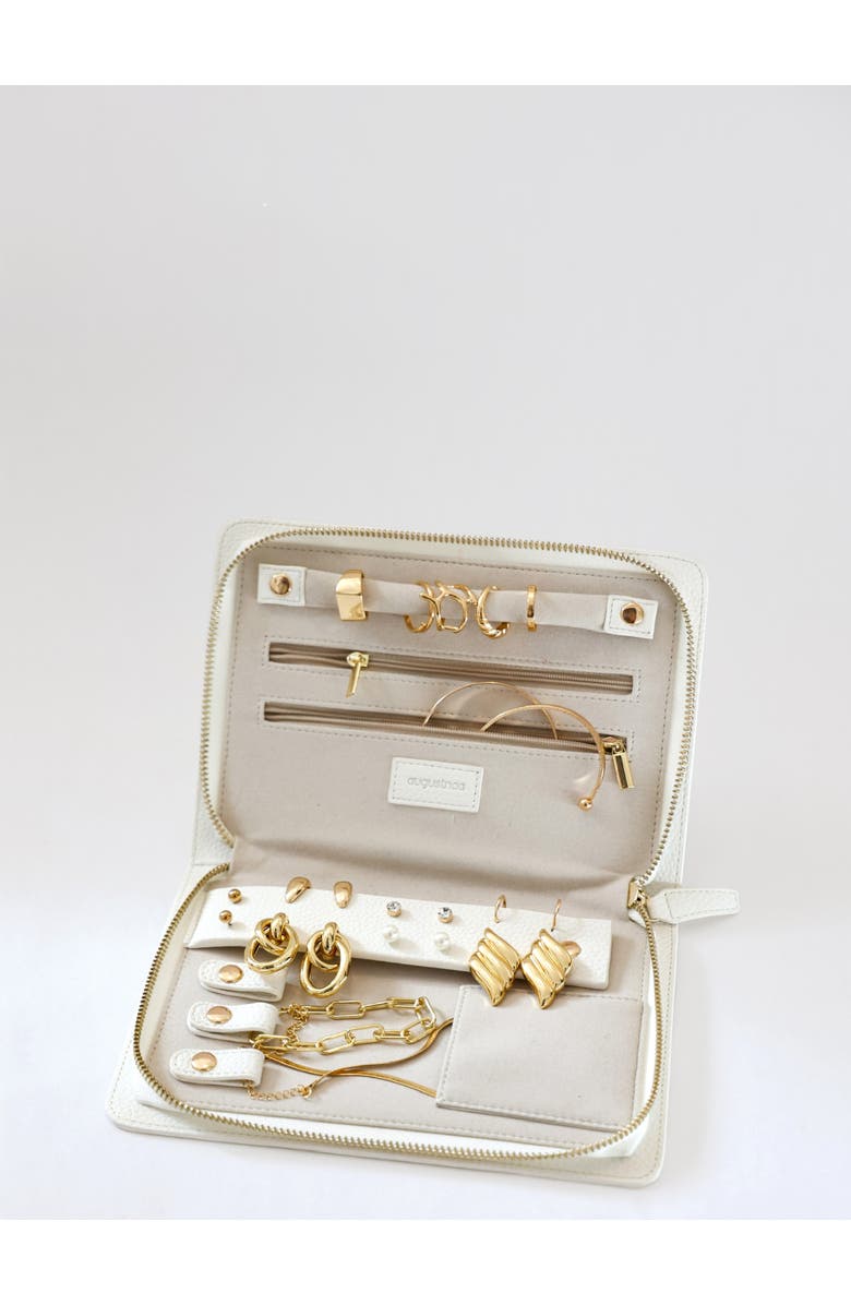 AUGUSTNOA Travel Jewelry Organizer, Alternate, color, White