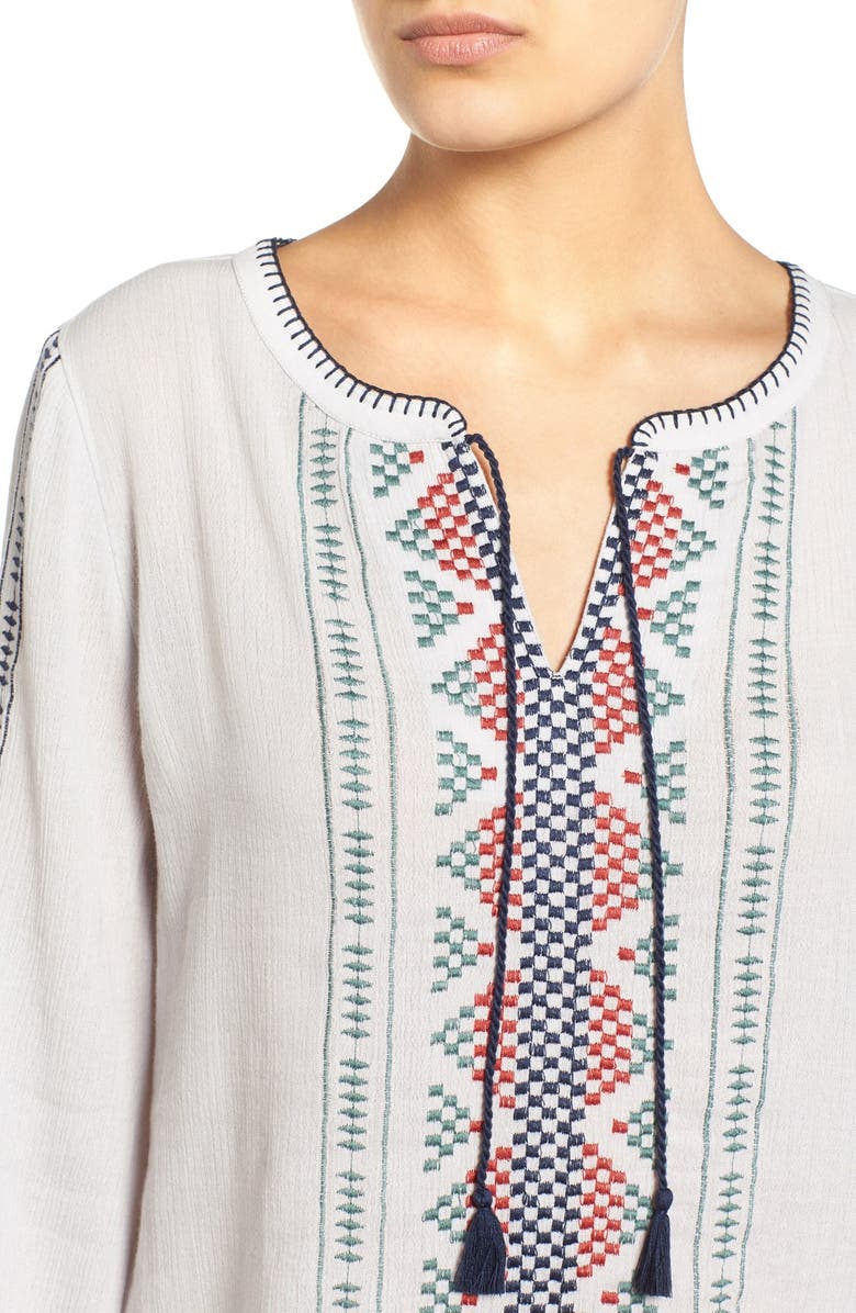 Caslon<sup>®</sup> Embroidered Boho Blouse, Alternate, color,