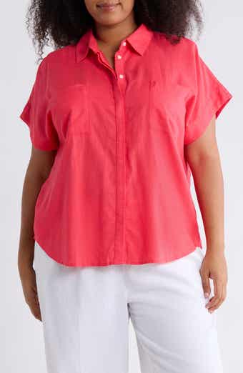 Double Pocket Linen Blend Camp Shirt