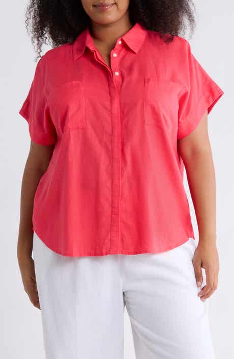 Double Pocket Linen Blend Camp Shirt