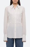 Helmut Lang Mixed Media Lace Button-Up Shirt