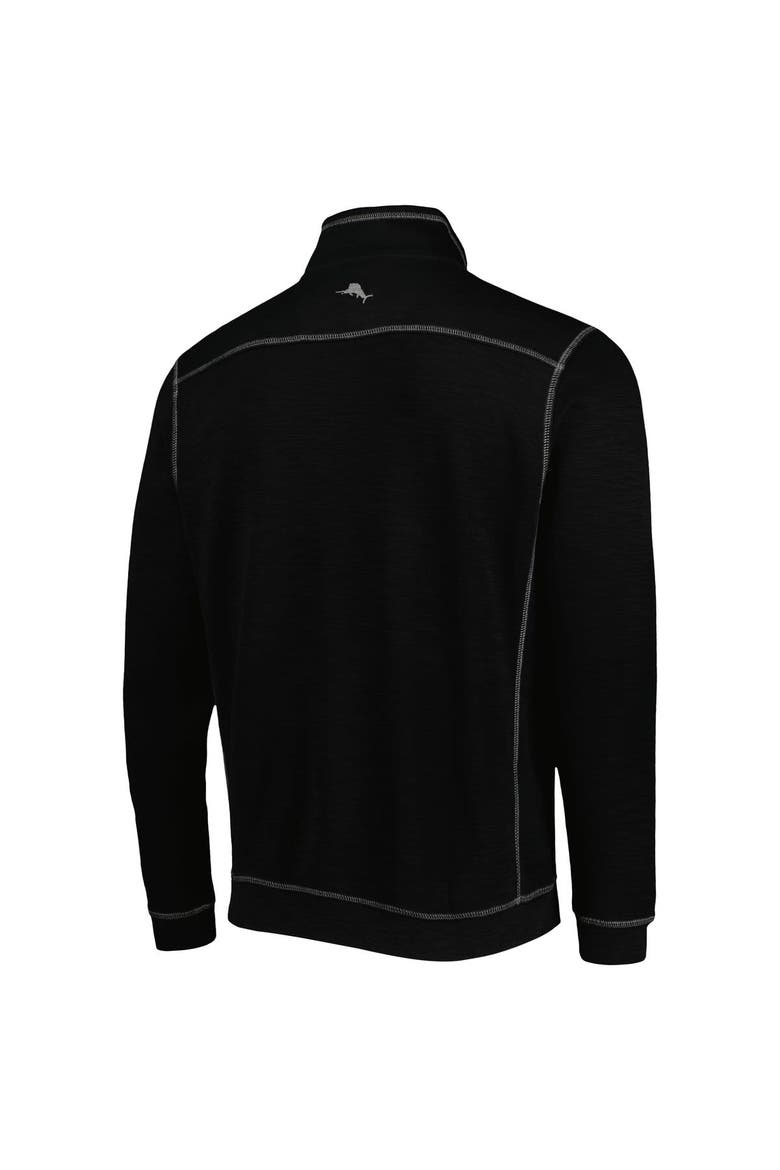 Men's Tommy Bahama Black Georgia Bulldogs Sport Tobago Bay Tri-Blend Mock Neck Half-Zip Jacket, Alternate, color, Black