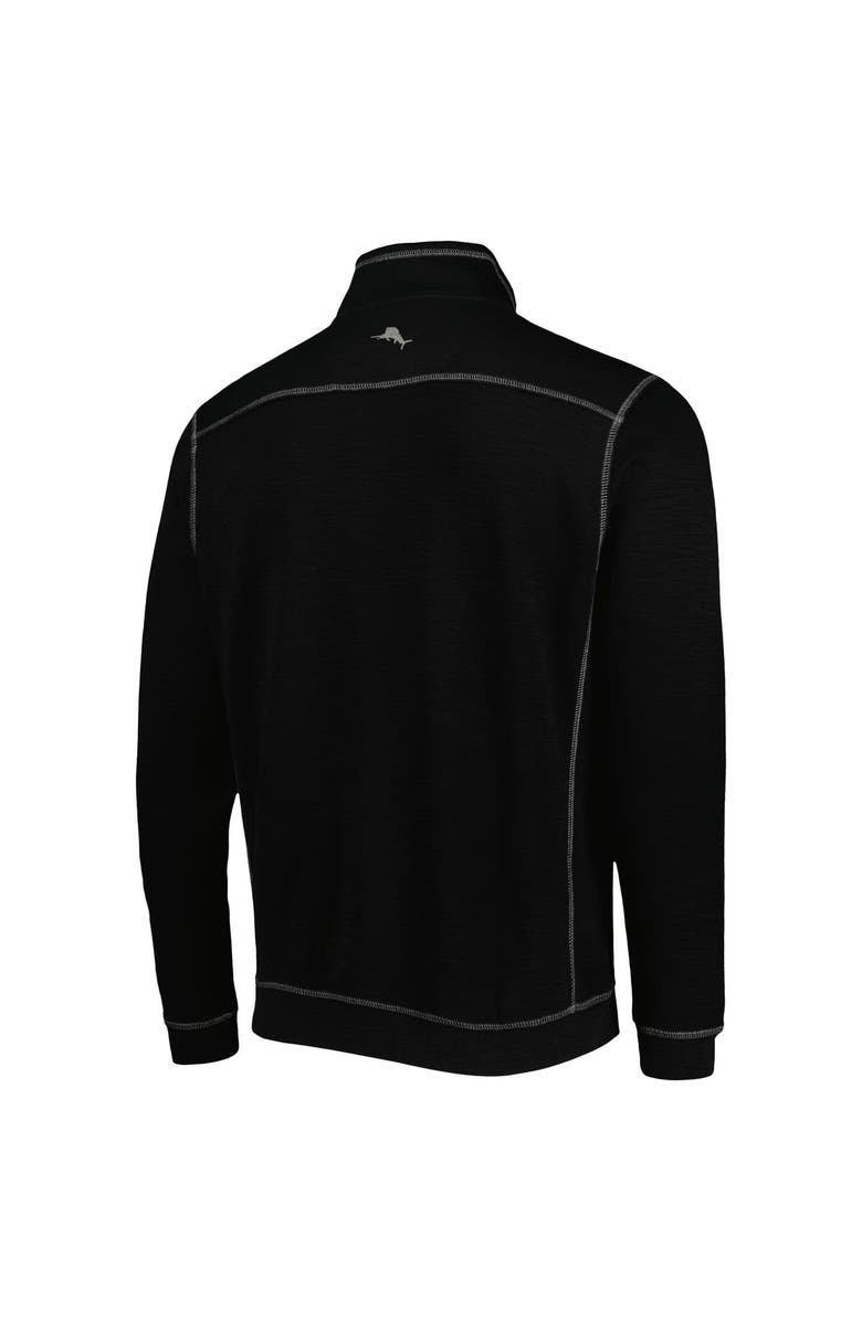 Tommy Bahama Men's Tommy Bahama Black Georgia Bulldogs Sport Tobago Bay Tri-Blend Mock Neck Half-Zip Jacket, Alternate, color,
