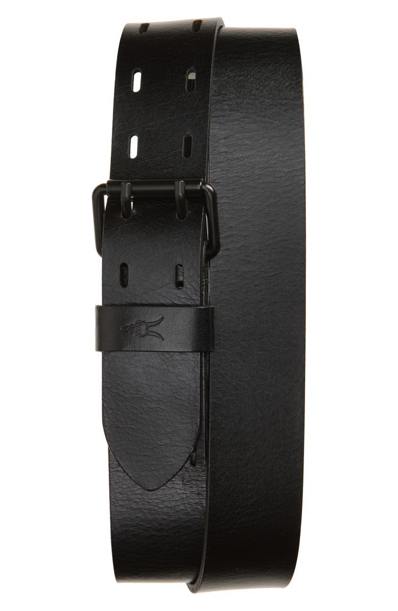 AllSaints Leather Belt, Main, color, Black / Matte Black