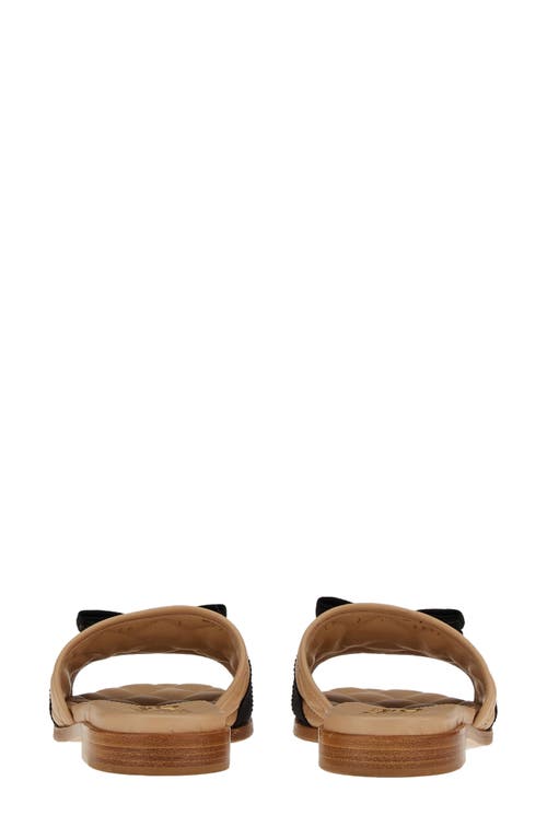 Ferragamo Women's Lovec Q Bow Accent Quilted Slide Sandals In New Bisque