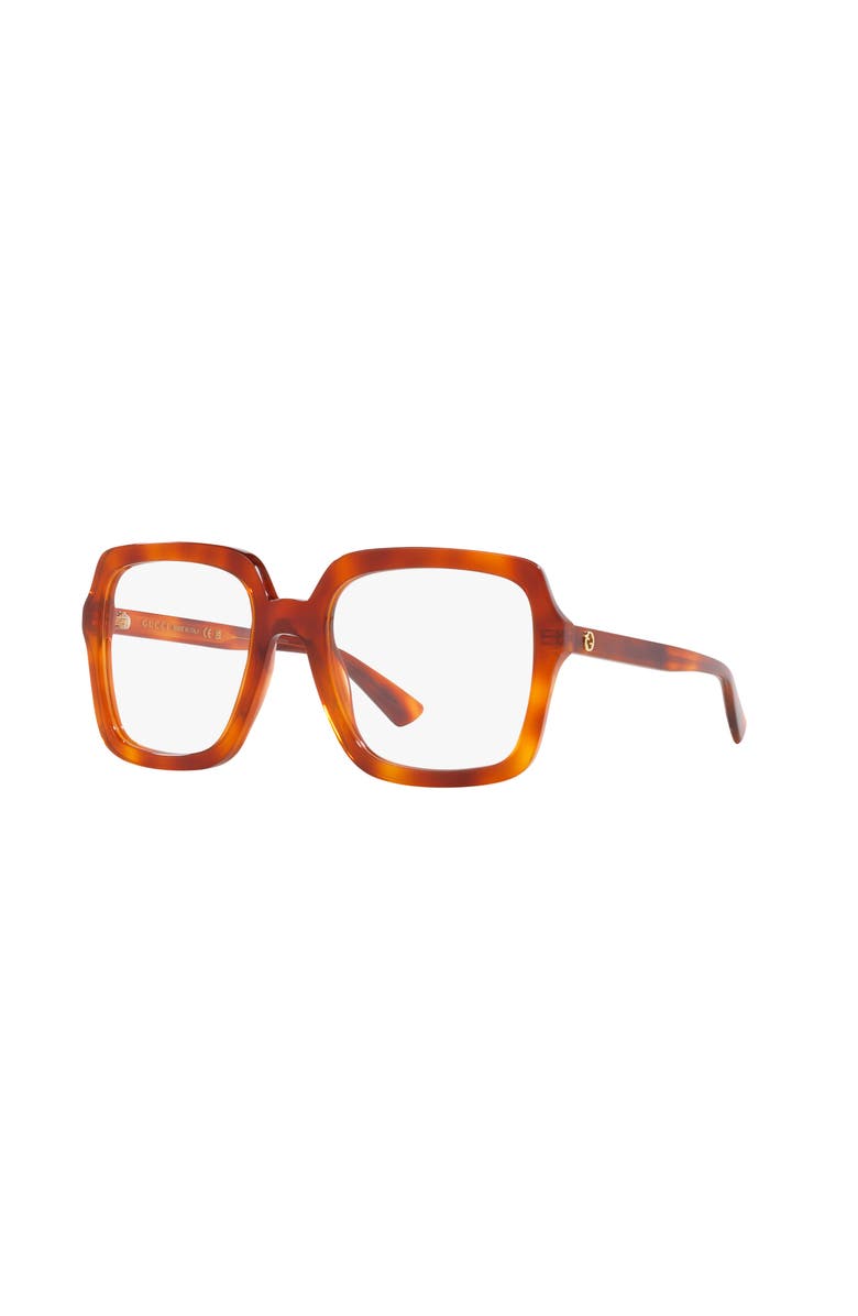 Gucci 55mm Rectangle optical glasses, Main, color, Tortoise