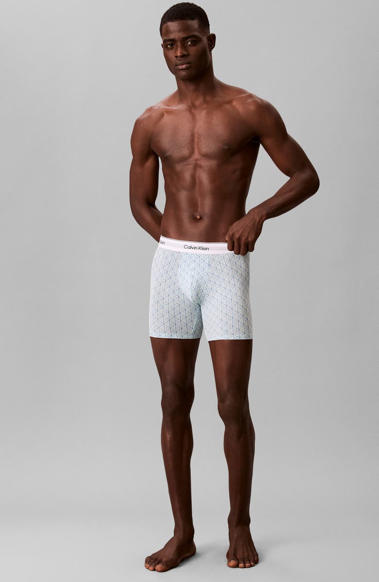 Calvin Klein Icon 3-Pack Stretch Cotton Boxer Briefs, Alternate, color, Grey/ Niagra Mist/ Cendre Blue