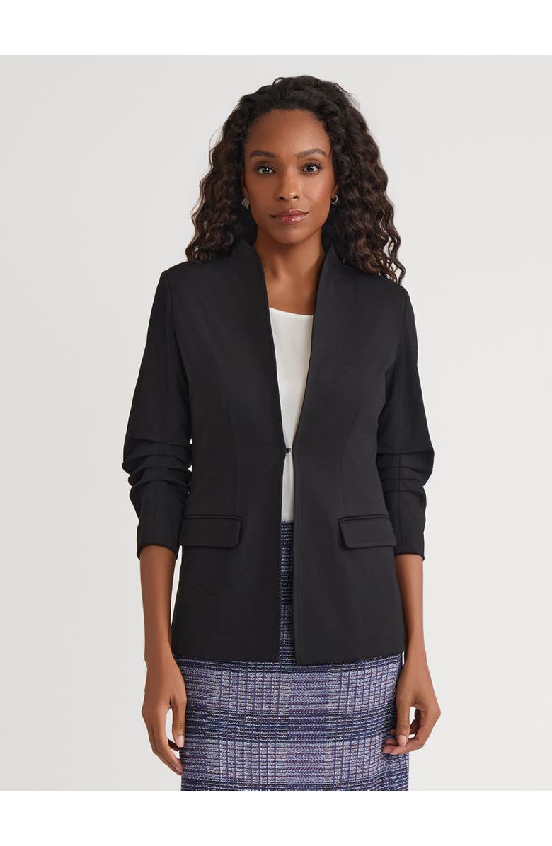 Misook Tailored LuxeStretch Ponte Blazer, Main, color, Black