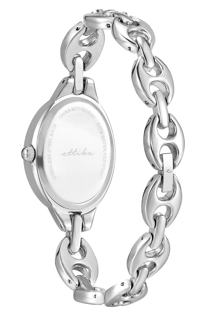 Ettika Oval Mariner Chain Watch, Alternate, color, Bone And Silver