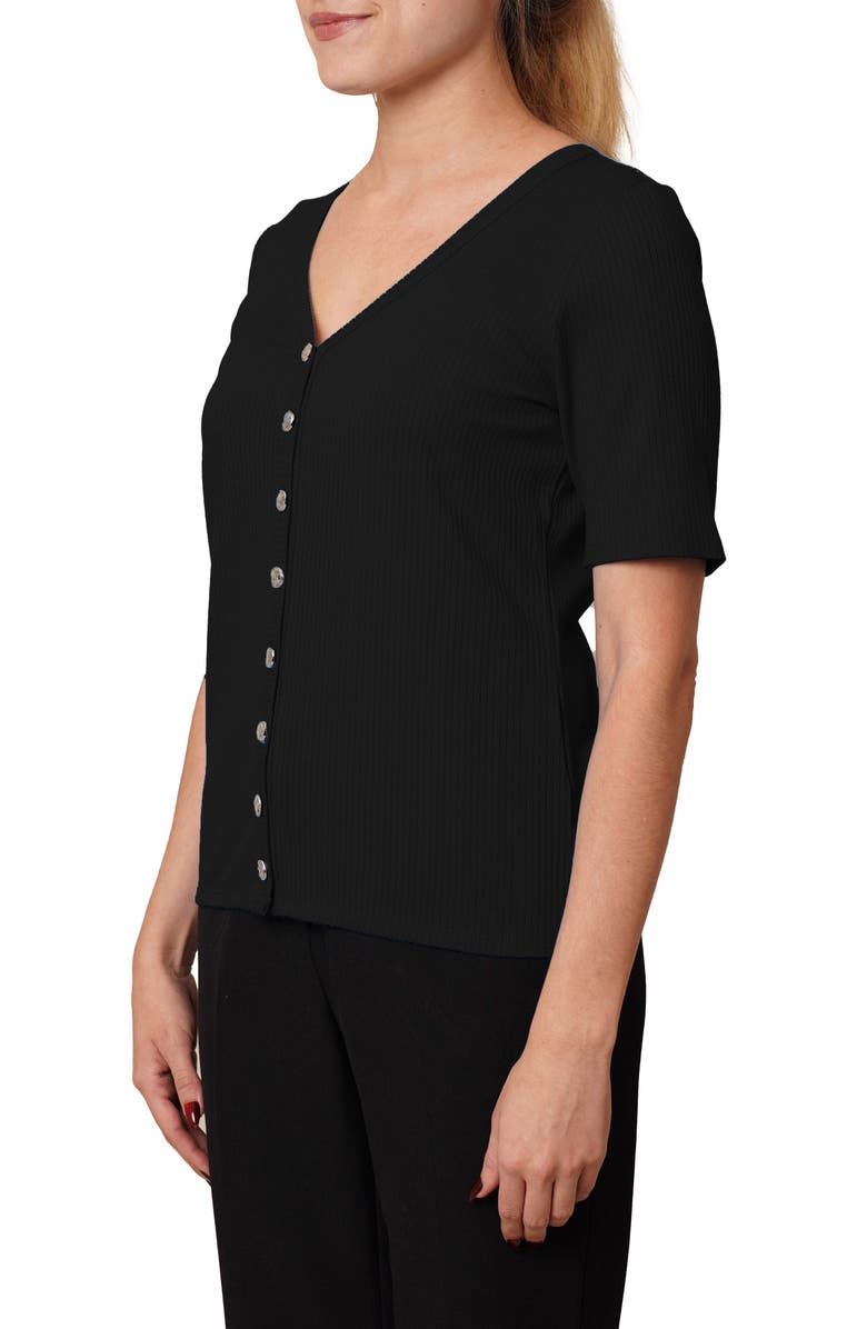 CYRUS V-Neck Elbow Length Sleeve Cardigan, Alternate, color, Black