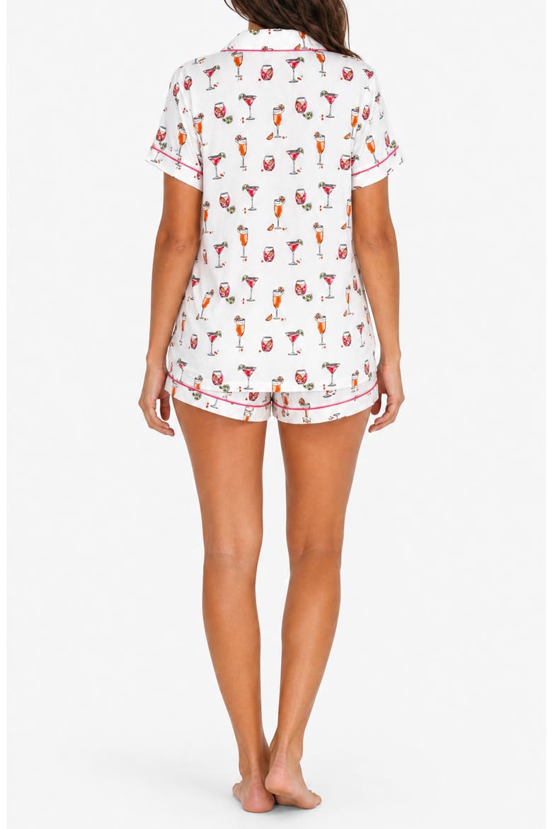 Soft Jersey Notch Short Pajamas, Alternate, color, COCKTAIL WHITE