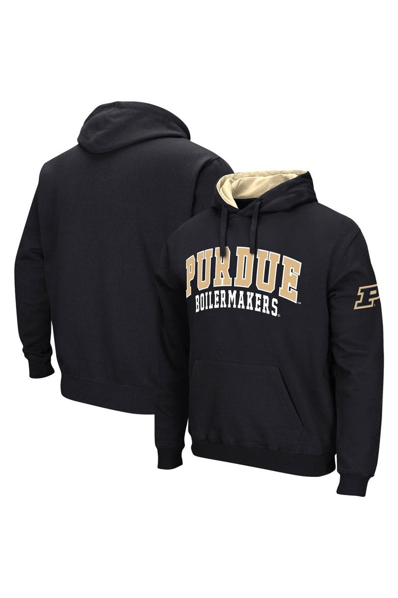 Men's Colosseum Black Purdue Boilermakers Double Arch Pullover Hoodie, Main, color, Black